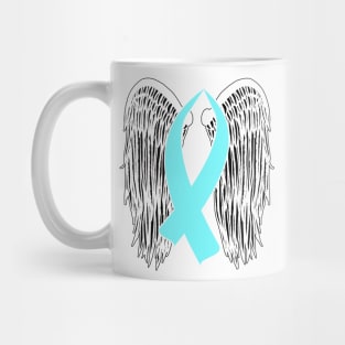 Winged Awareness Ribbon (Light Blue) Mug